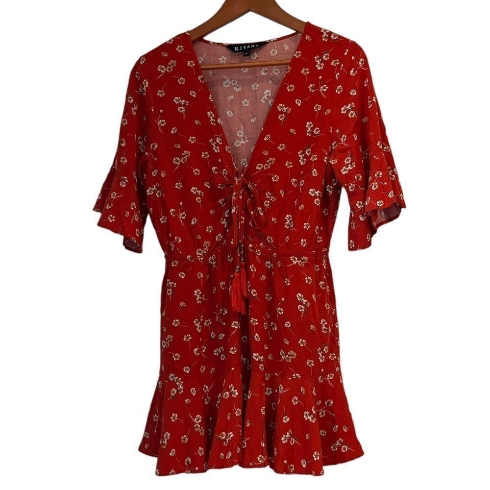 Kivari Floral Red Dress